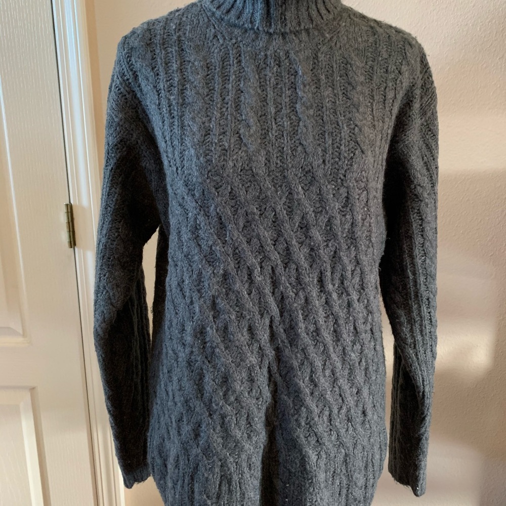 Gray turtleneck sweater
